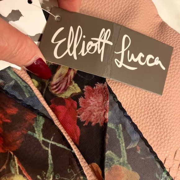 NWT! ELLIOTT LUCCA -Vegan Leather Woven Tote -"Blush Woven"-13"Hx20"Wx8"D +SCARF - Picture 9 of 16